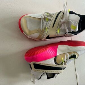 Nike White and Pink Athletic Volleyball Sneakers
